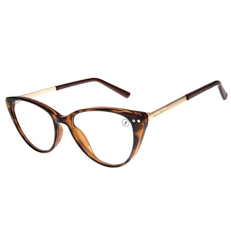 Armazón Chilli Beans Lombardía más intercambiable de Sol Animal Print - Rosa