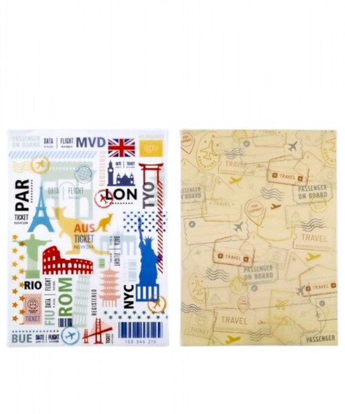 Sobre c/2 h. De pap. Vegetal ilustrado ibi craft - 15x20cms - 96grs - serie travel Sobre c/2 h. De pap. Vegetal ilustrado ibi craft - 15x20cms - 96grs - serie travel