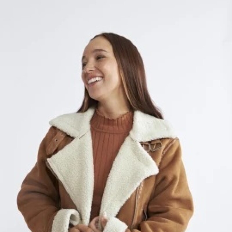 Campera Dama Combinada C/Sherpa N+ Marron