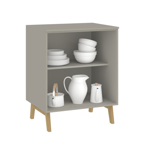 Mueble Alacena y Mesada de Cocina con estante en MDP - Madera - Línea Melilla - Cinza Mueble Alacena y Mesada de Cocina con estante en MDP - Madera - Línea Melilla - Cinza