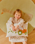 Almohadón Pecky de algodón beige bordado de tractor 30 x 50 cm Almohadón Pecky de algodón beige bordado de tractor 30 x 50 cm