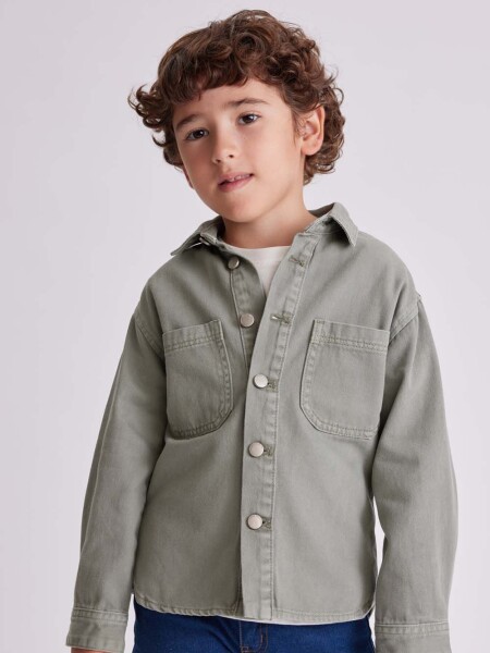 Sobrecamisa de jean Aceituna