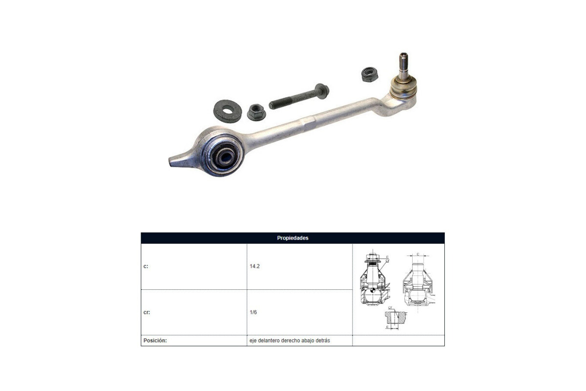 Brazo De Suspension Del BMW 528I (E39)/525I (E39)/525 Tds (E39)/530D (E39)/523I (E39)/540I (E39) 95-05 Der Brazo De Suspension Del BMW 528I (E39)/525I (E39)/525 Tds (E39)/530D (E39)/523I (E39)/540I (E39) 95-05 Der
