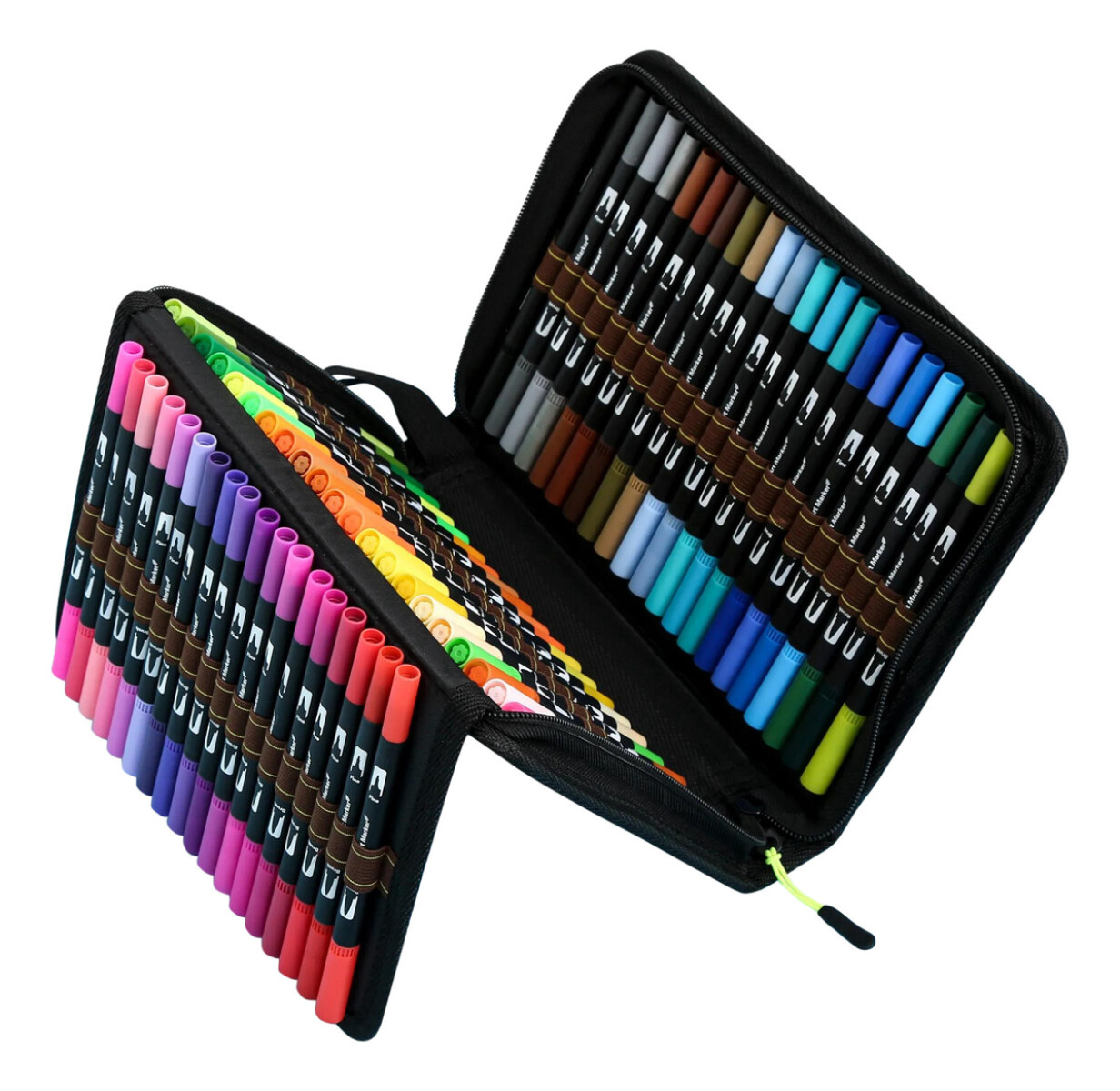 Set 60 Marcadores De Doble Punta Varios Colores Con Estuche 