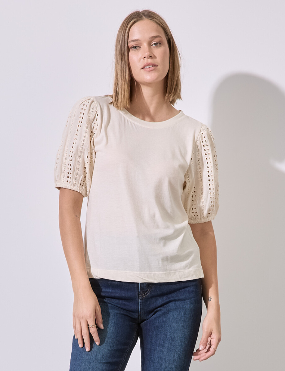 Blusa Broderie - Beige 