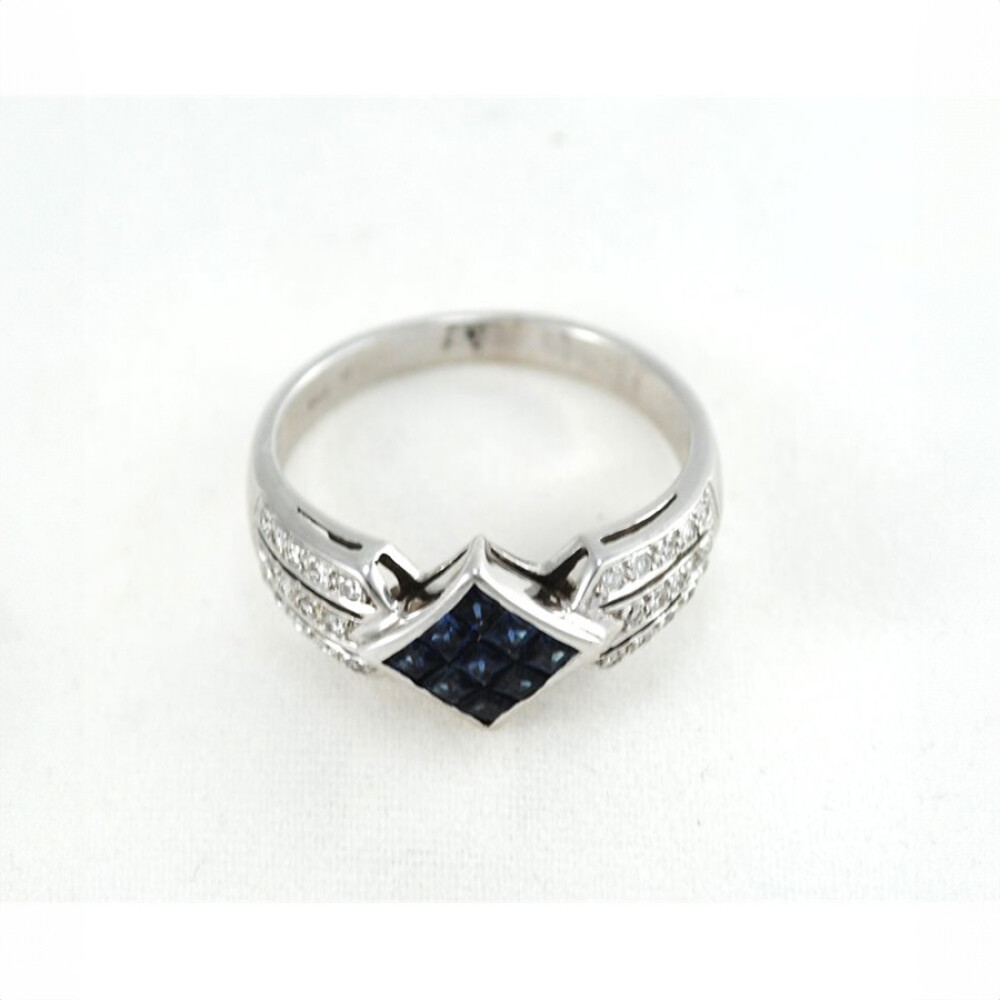 Anillo Oro 18K Con Brillantes Y Zafiros Anillo Oro 18K Con Brillantes Y Zafiros