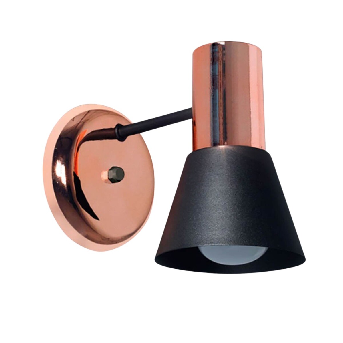 APLIQUE 1 LUZ ''OSTENDE'' Ø11,5 E27. NEGRO/COBRE CHICO 
