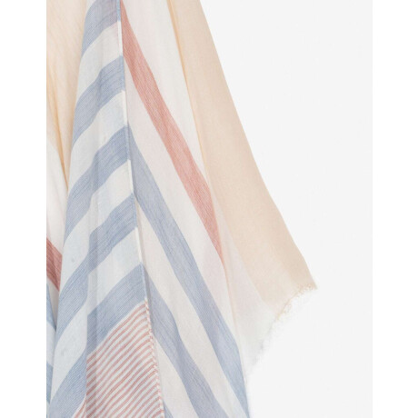 Kimono De Viscosa Rayado Combinacion Multicolor