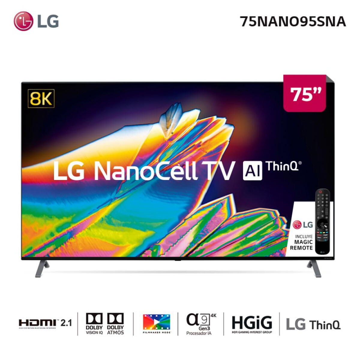 Smart TV LG 75" 8K AI 75NANO95SNA 