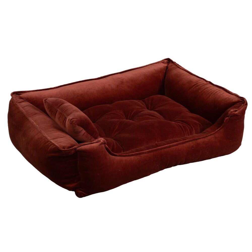 CAMA MASCOTAS C/ALMOHADÓN POLIESTER ROJO ANK-07