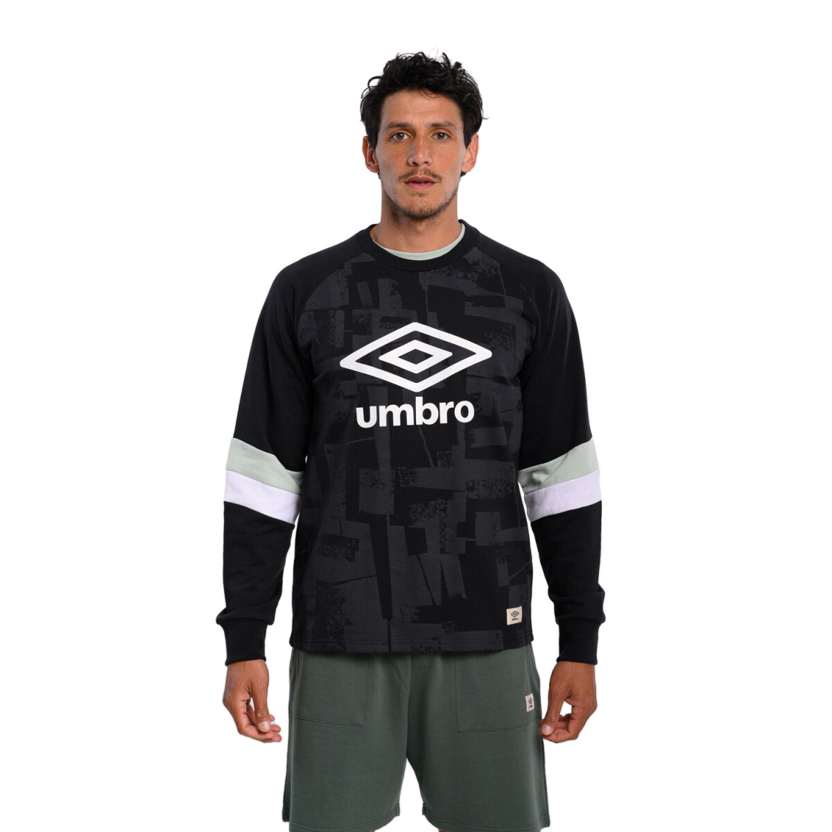 Buzo de Hombre Umbro Printed - Negro - Verde - Blanco 