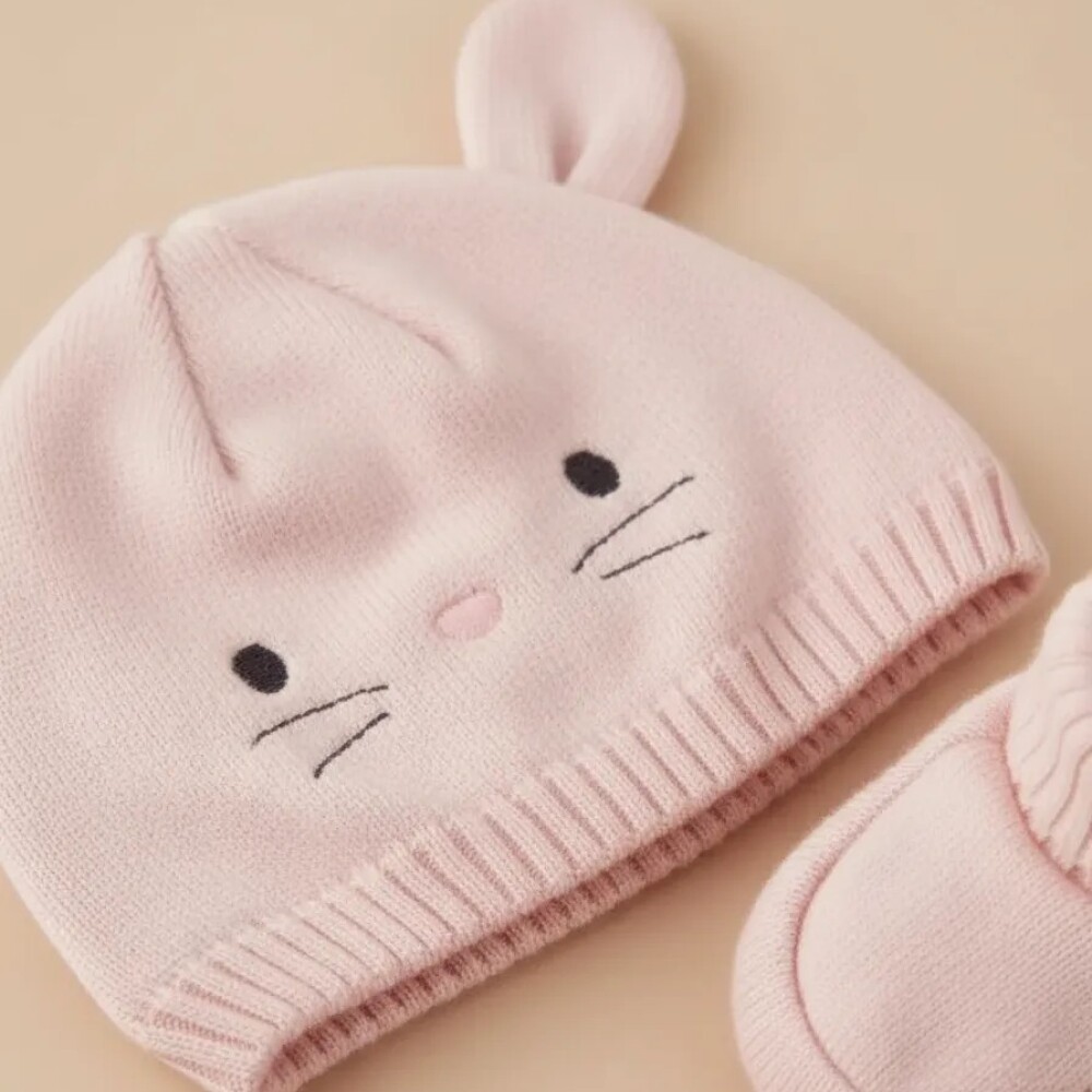 Set Gorro y escarpines de algodón carters rosa