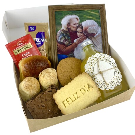 Desayuno / Merienda en caja Abuelos con FOTO en portaretratos Desayuno / Merienda en caja Abuelos con FOTO en portaretratos