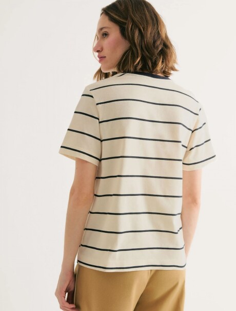 CAMISETA MANGA CORTA DE RAYAS AZUL