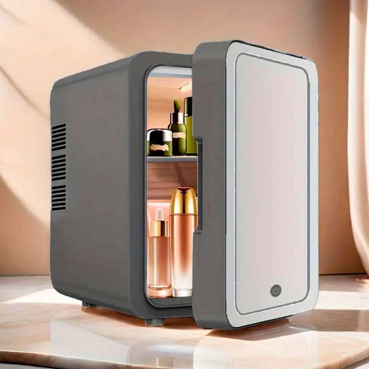 Heladerita Con Espejo Y Luz Led - Gris 