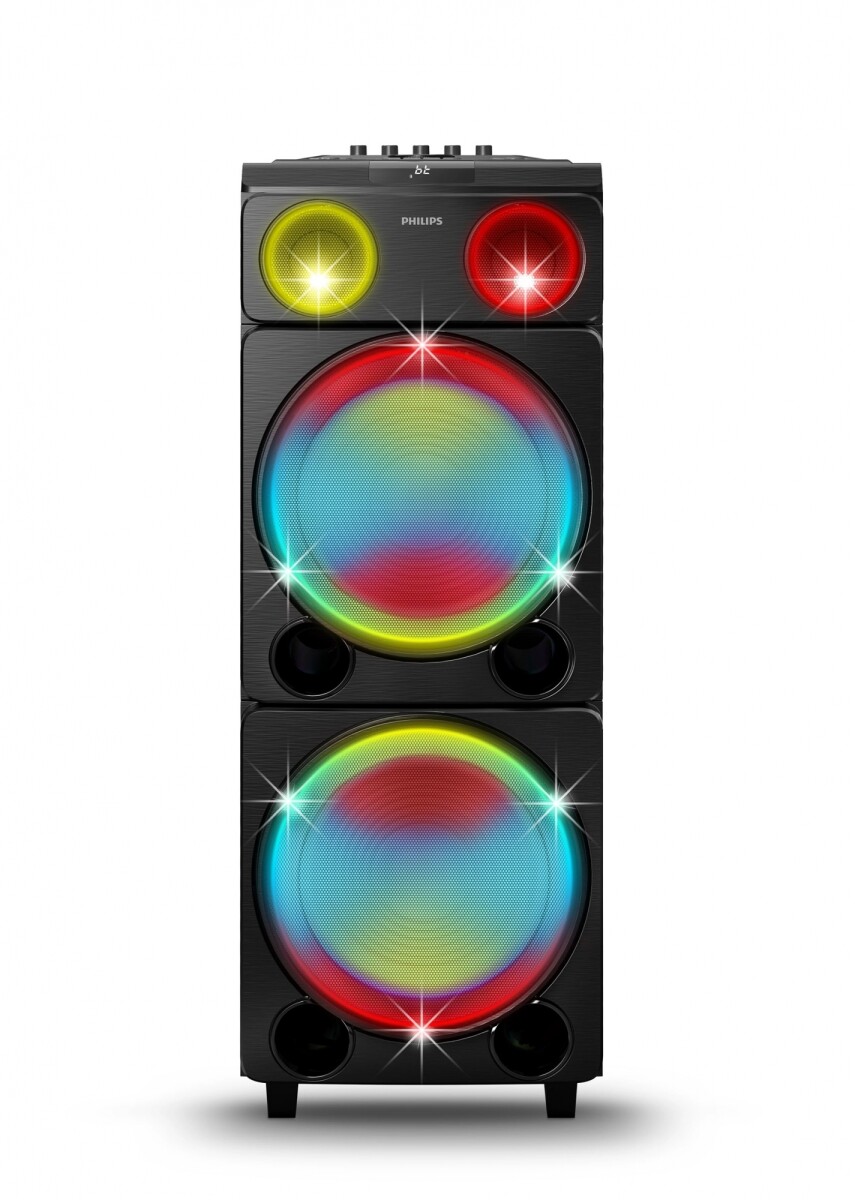 Torre de Sonido Bluetooth Philips con Luces, Radio y Carry On 