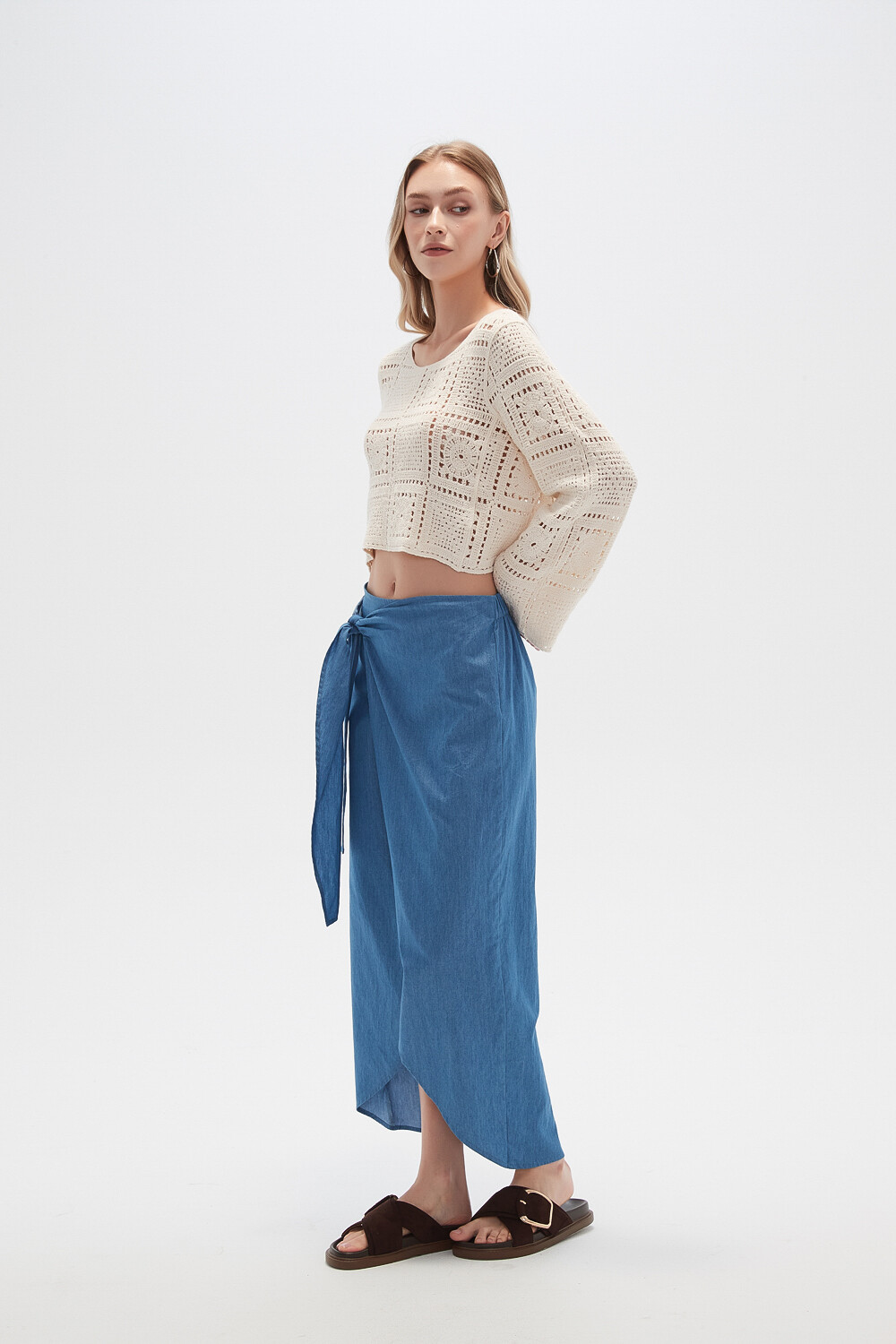 Falda Espir Azul Claro