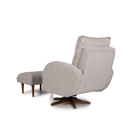 Butaca con Puff Amora - Tela Microfibra Berlin 02 (Beige)