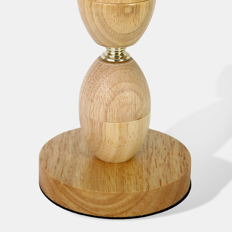 LAMPARA BLANCA C/BASE MADERA P/MESA 41X25CM Unica