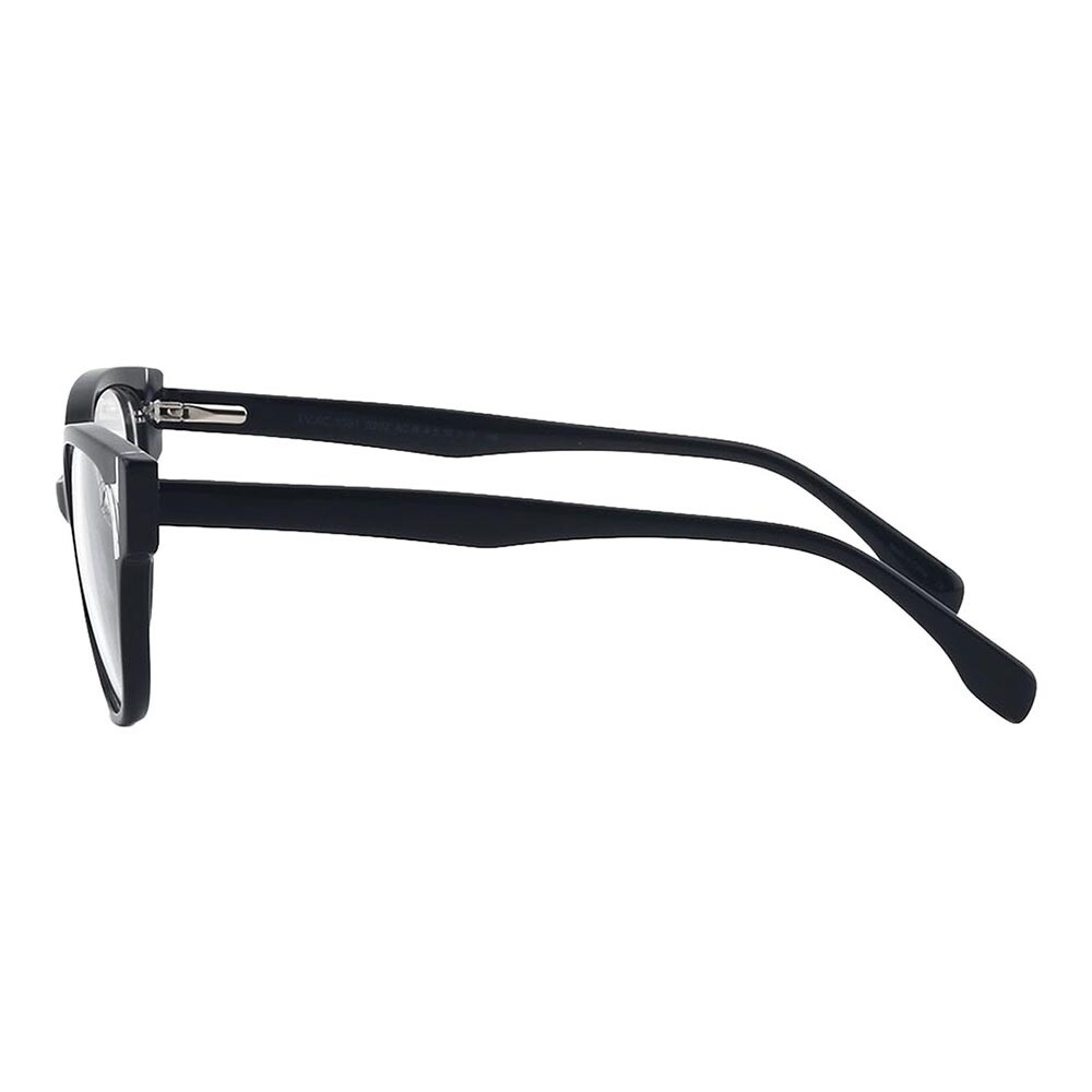 Lentes De Vista Grau Redondo De Acetato Negro/Negro