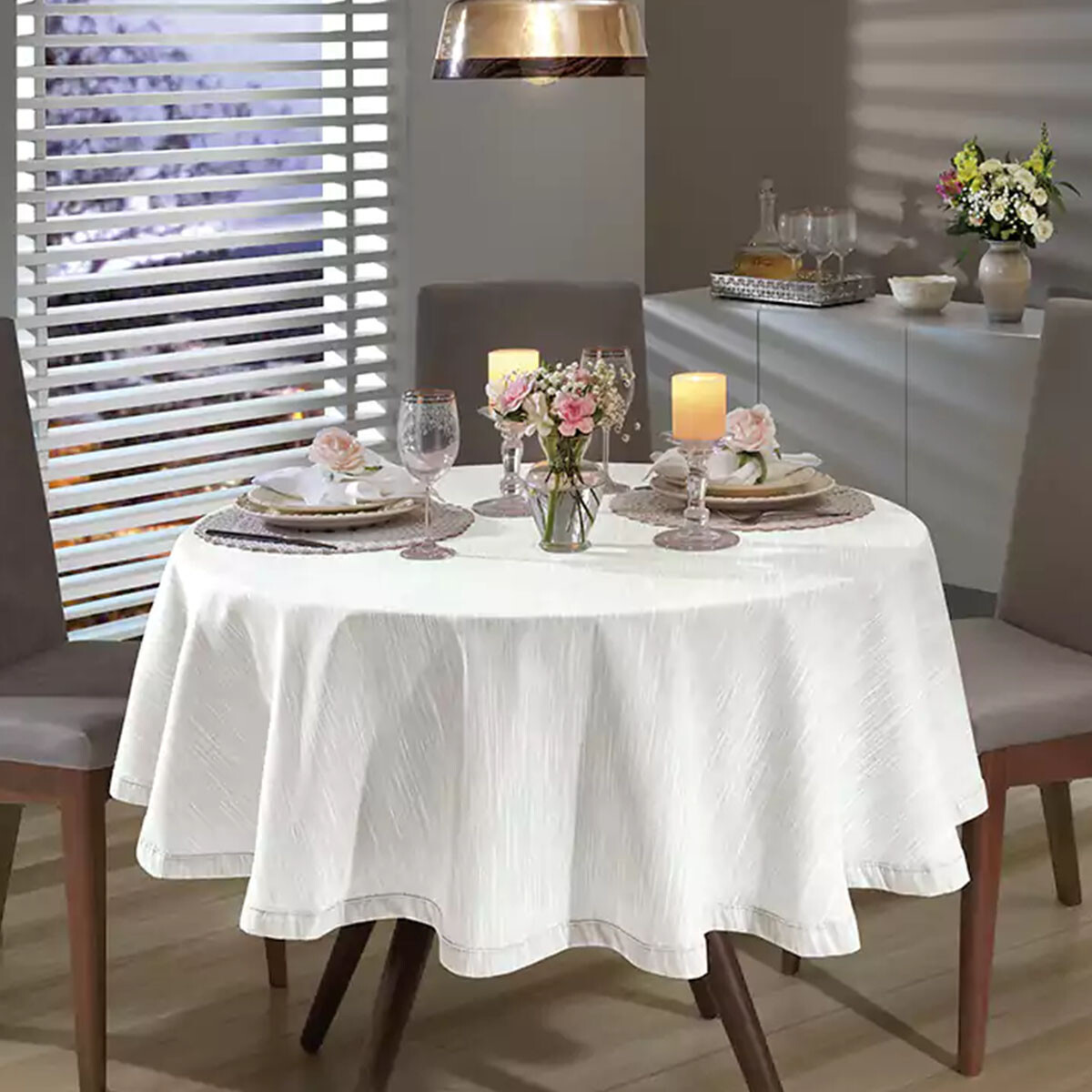 Mantel Dohler Clean Passion Redondo - Varios Colores - NATURAL 