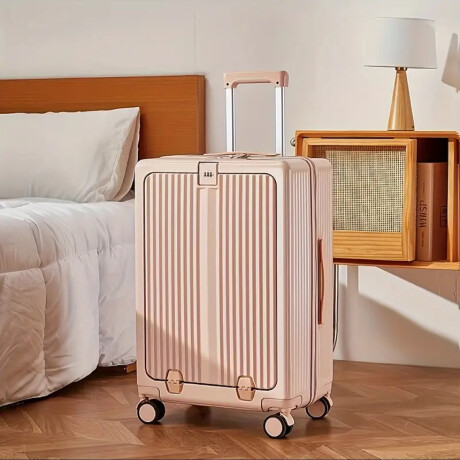 Valija Carry on rígida con bolsillo exterior Rosa