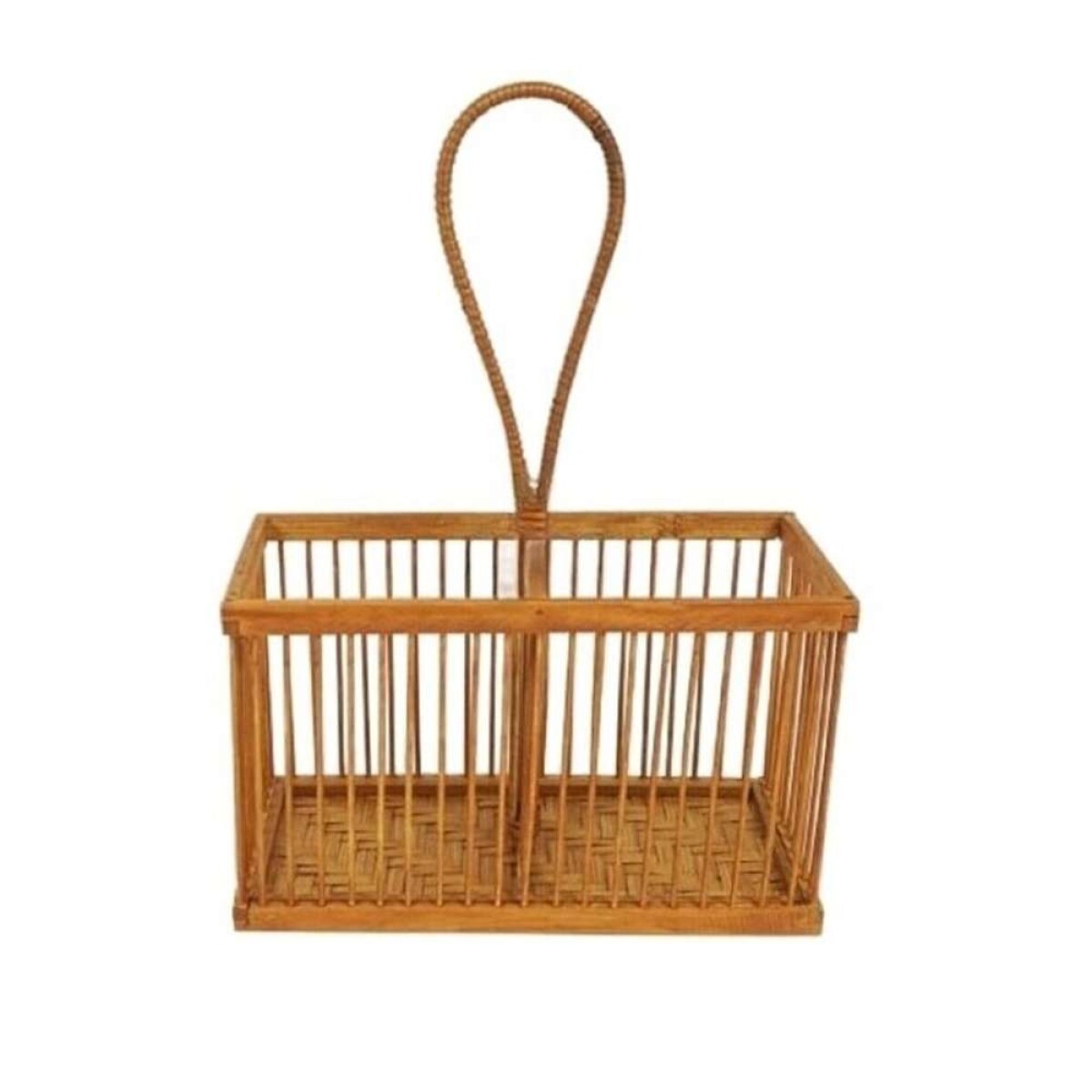 Organizador Rectangular C/Asa 20X10Xh12/27Cms - Bambu 