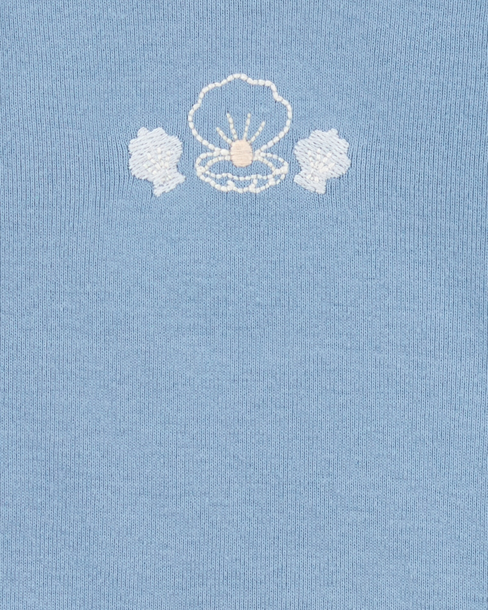 Set tres piezas de algodón, pantalón y dos bodies, diseño caracolas Set tres piezas de algodón, pantalón y dos bodies, diseño caracolas
