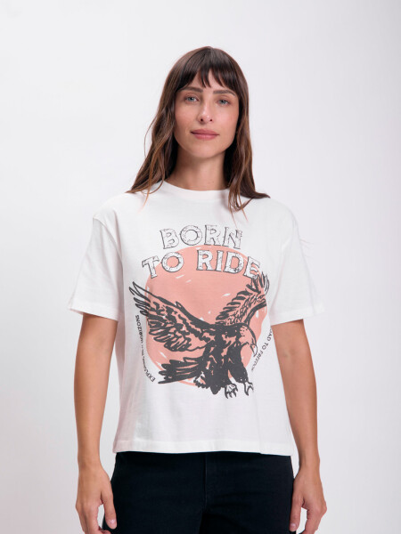 Remera estampa Born Blanco