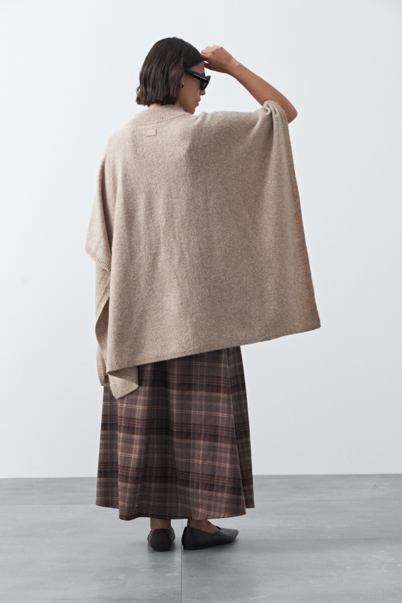 PONCHO DORIEL Beige Melange