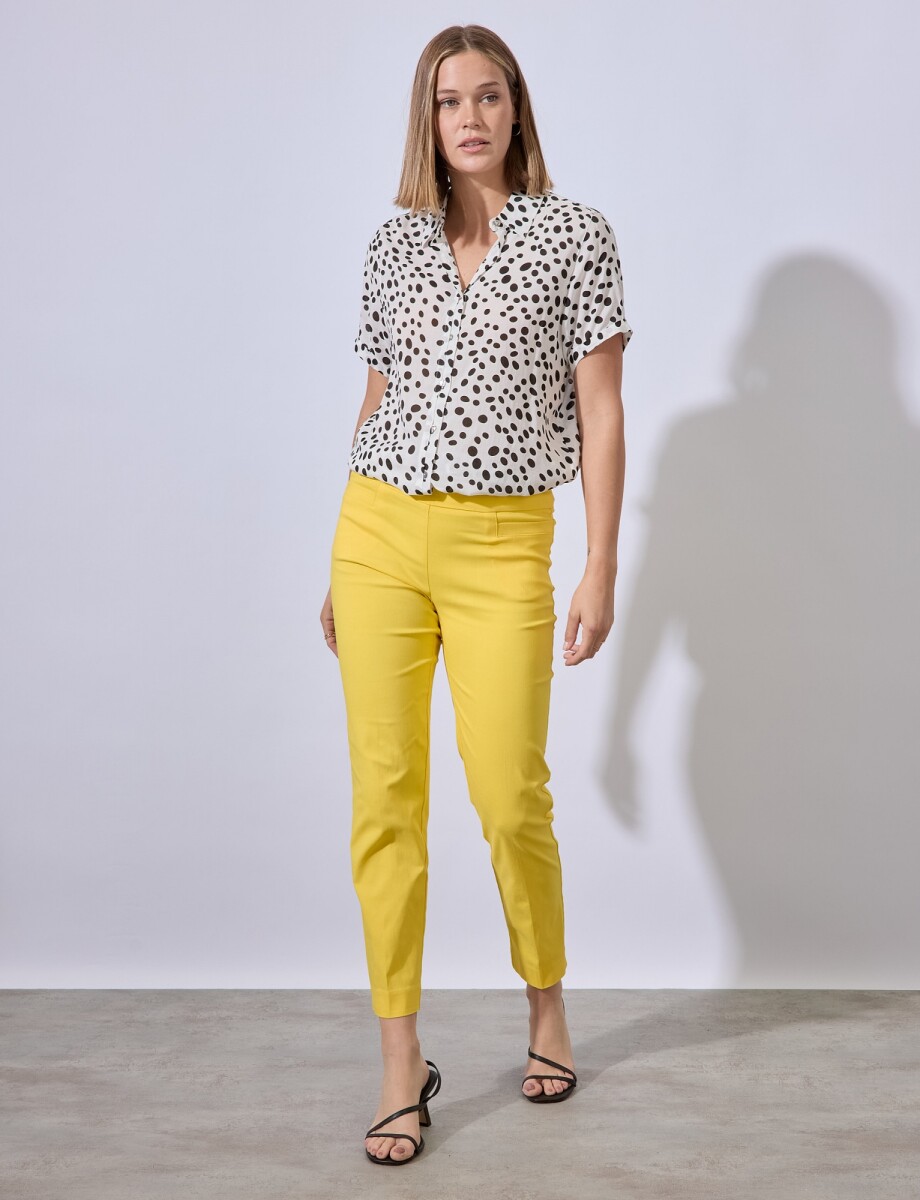 Pantalon Recto Modelador - Amarillo 