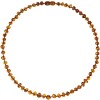 Collar ambar piedra redonda marron