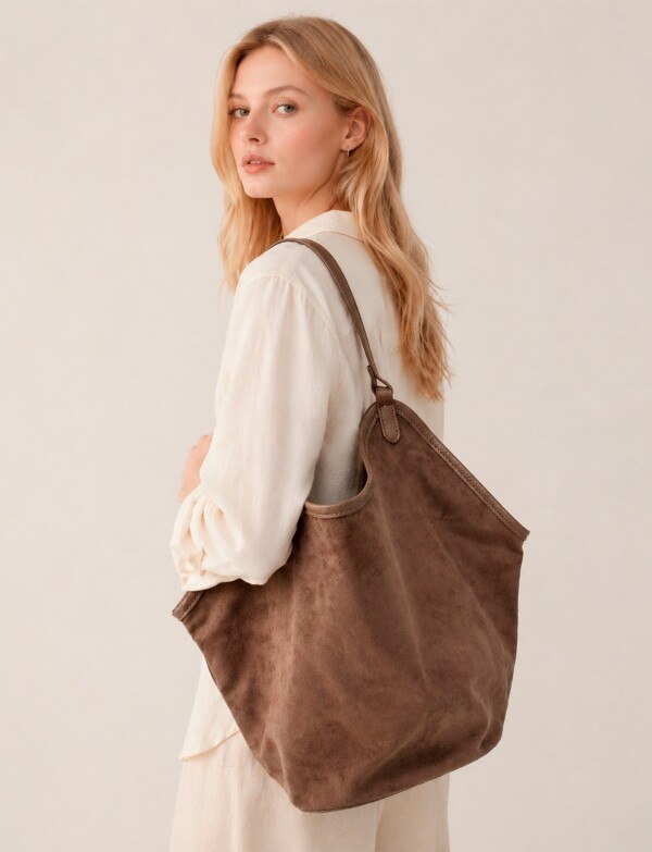 Cartera Hobo Suede TOSTADO