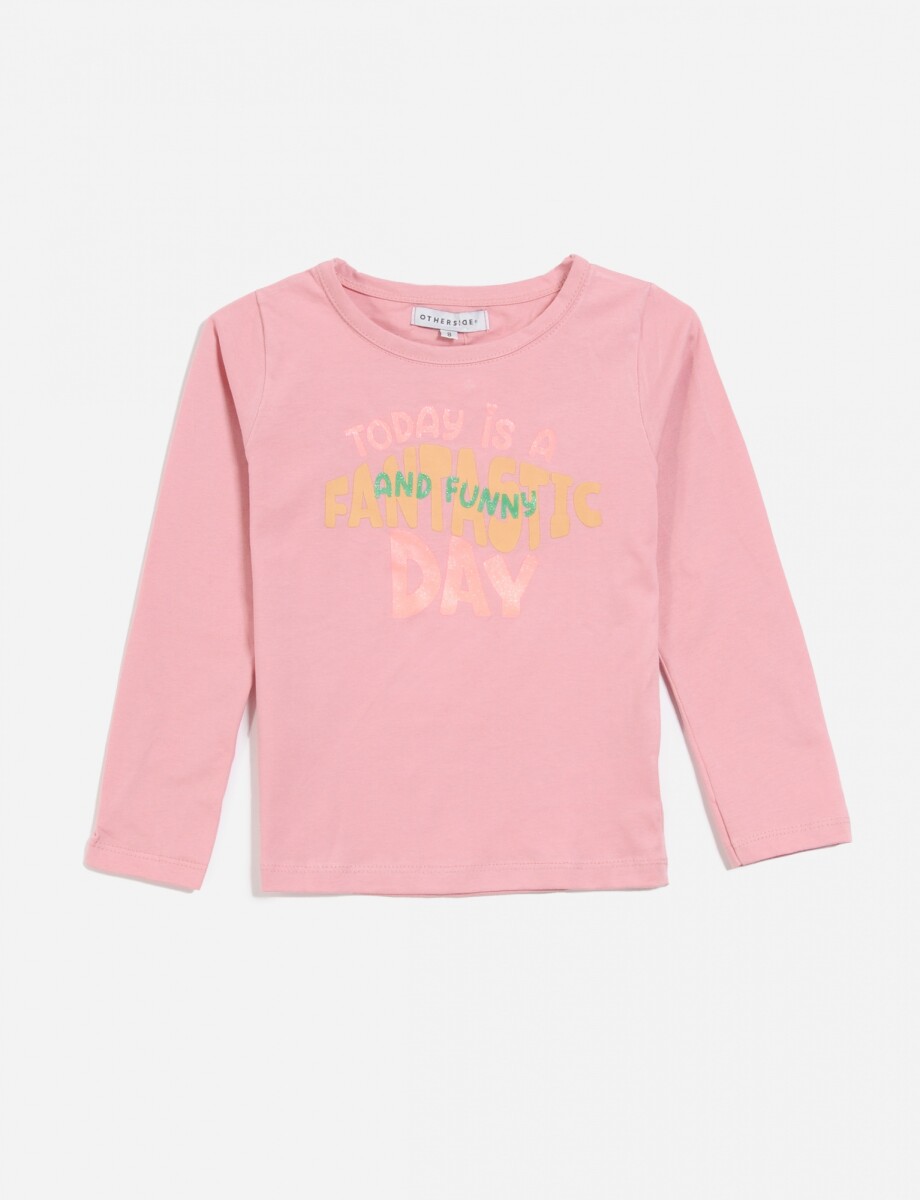 Remera Fantastic day - Rosa 