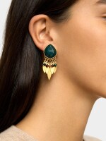 Pendientes Ovalados Con Pétalas multicolor
