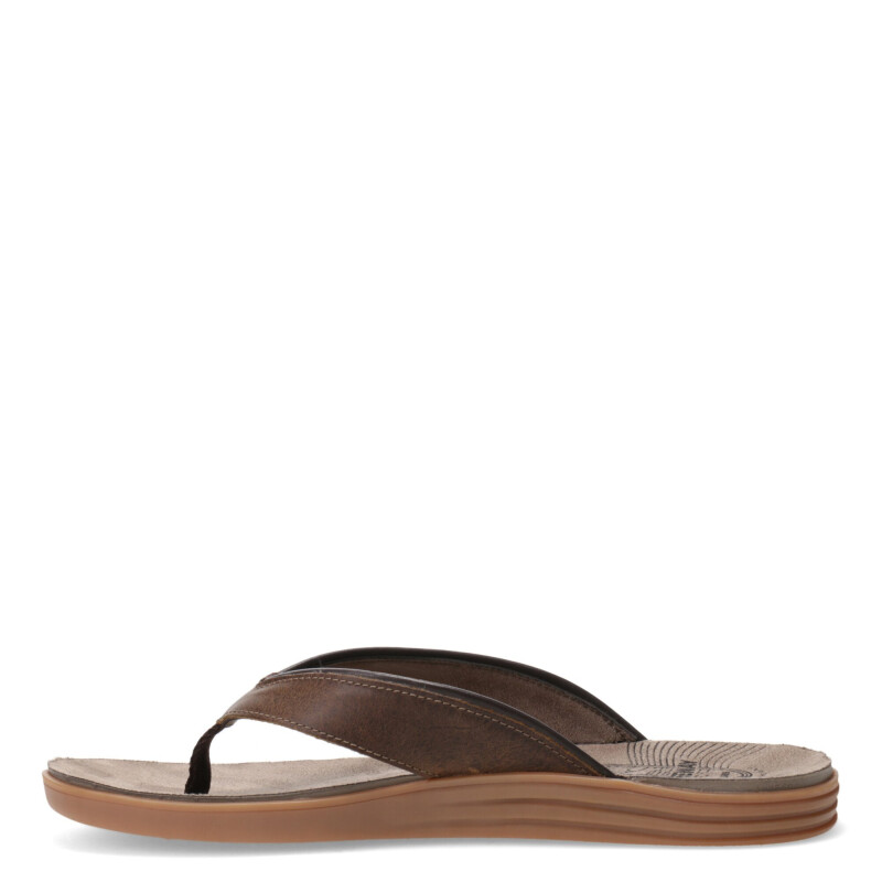 Sandalias de Hombre Freeway Ojota Casual Marrón Habana (Cuero Graso)