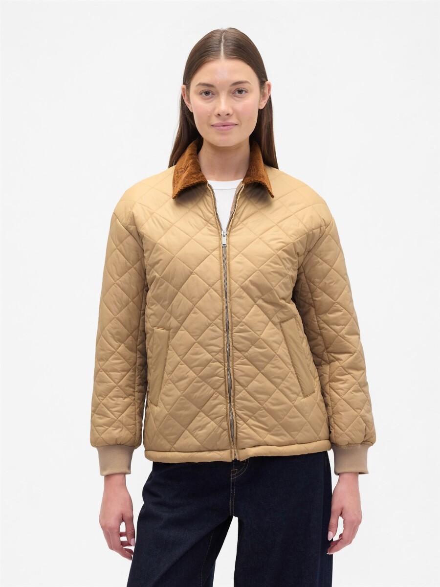 Campera Quilted Puffer Mujer - Golden Khaki 868 