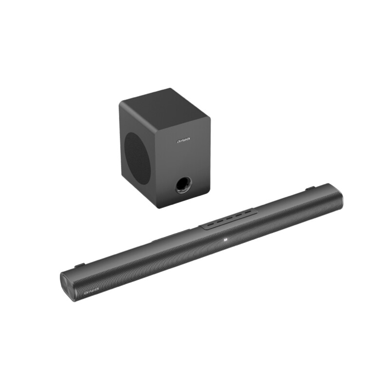 Barra de Sonido Bluetooth AIWA 2.1 Canales 80W RMS Subwoofer con cable | AWSBH16 Barra de Sonido Bluetooth AIWA 2.1 Canales 80W RMS Subwoofer con cable | AWSBH16