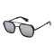 Lentes de sol De Acero Inoxidable Ejecutivo Flap Espejado/Negro