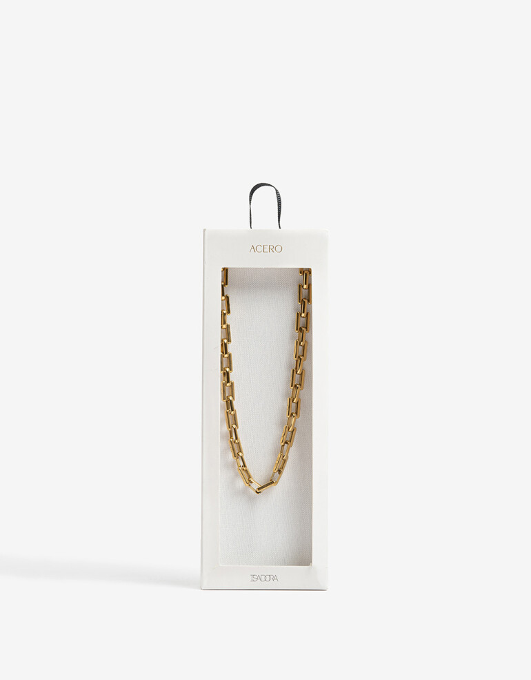 Collares Cortos Metal Collar De Acero - Dorado