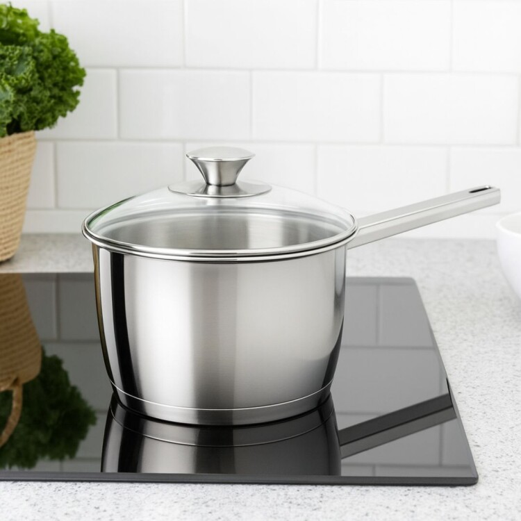 OLLA HONDA CON MANGO TRAMONTINA ALLEGRA 16CM PLATEADO