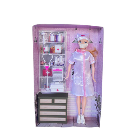 Muñeca Enfermera c/tapa boca y accesorios 32.5*5*19cm Muñeca Enfermera C/tapa Boca Y Accesorios 32.5*5*19cm