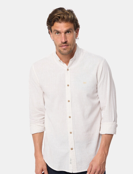 CAMISA DE LINO CUELLO MAO Beige