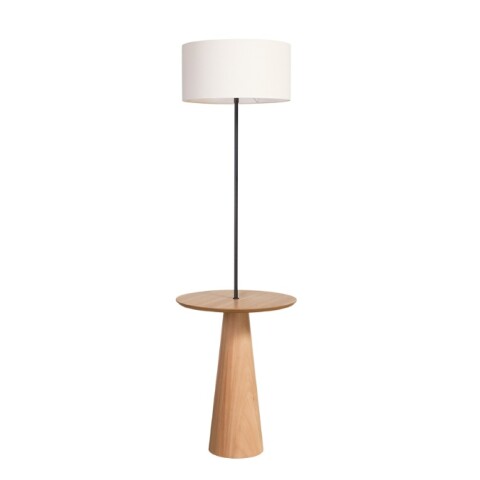 VELADOR DE PIE CON MESADA MAD E27 PANTALLA BEIGE VELADOR DE PIE CON MESADA MAD E27 PANTALLA BEIGE