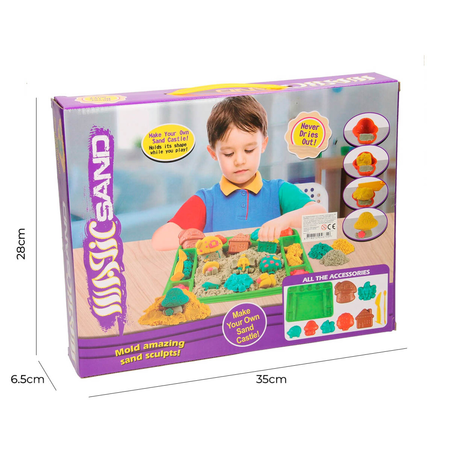 Kit De Arena Cinética DeQube – 600 Gr Con Bandeja Y 10 Moldes – No Tóxica Y Fácil De Limpiar – Ideal Para Desarrollar La Creatividad Desde 5 Años