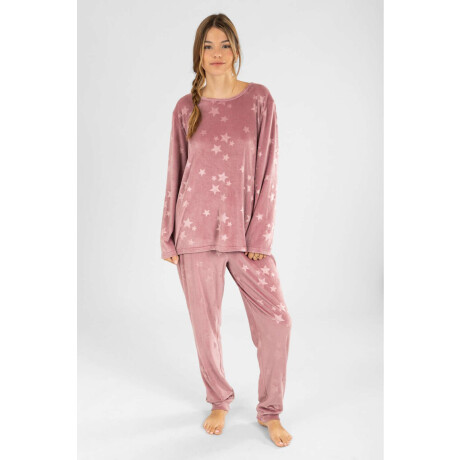 Pijama velour estrellas Bordeaux