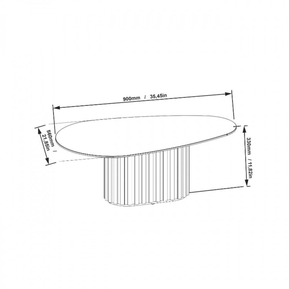 Mesa de centro Organic small - Linea Manhattan Natural / Blanco