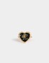 Anillos Medianos y Grandes Flores atrapadas Anillo Corazón Estampado - Dorado