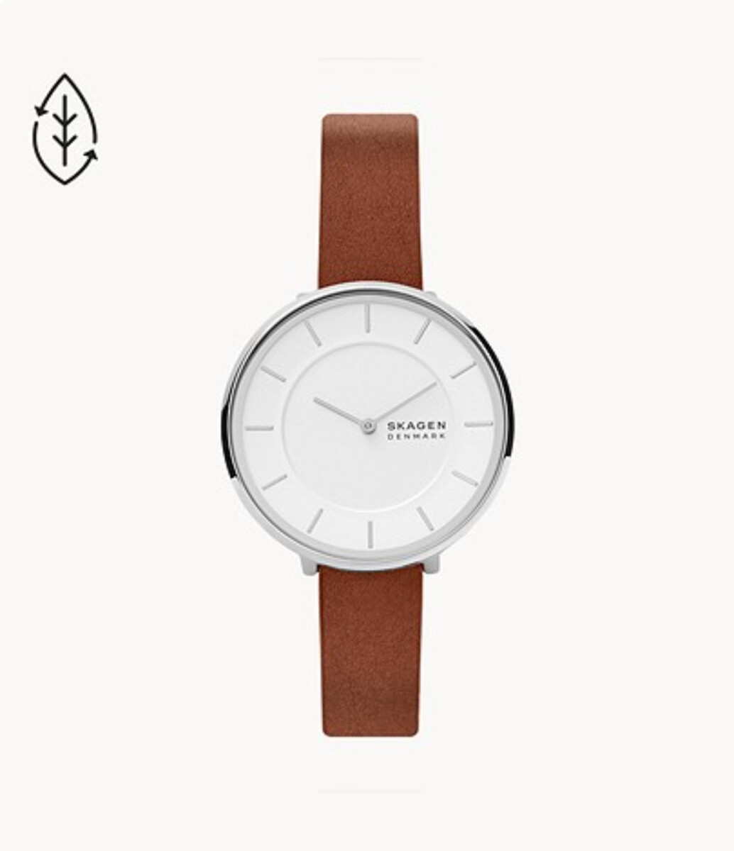 Reloj Skagen Clasico Cuero Vegano Marron 