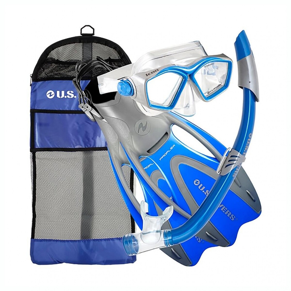 Kit Buceo US DIVERS Icon Seabreeze Pro Flex Oh Talle L - Blue 